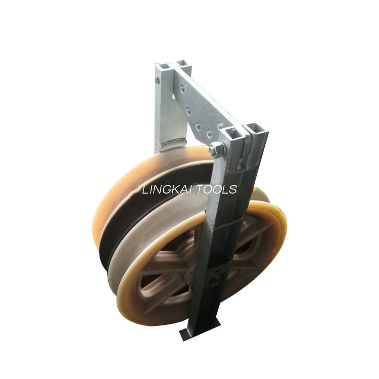 Rolo de cabo aéreo de transmissão de grande diâmetro de 822 mm Polia de bloco de polia de nylon com três rodas