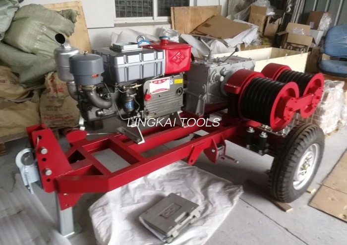 Guincho dobro do cilindro do eixo tracionador 5 toneladas com fósforo Honda do reboque/motor gasolina de Yamaha