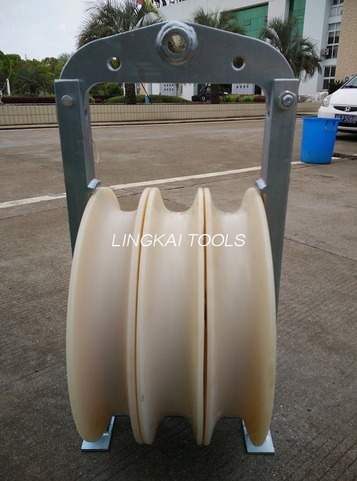Bloco de amarração de grande diâmetro, 508mm, polia de cabo de elevação de nylon, bloco elétrico para condutores